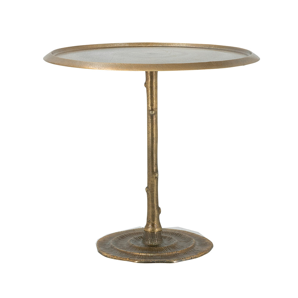 Round Aluminum Side Table, Bronze