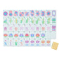 Set of colorful Mahjong tiles with numbers and symbols on a white background