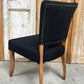 Isabel Black Square Back Wood & Linen Chair