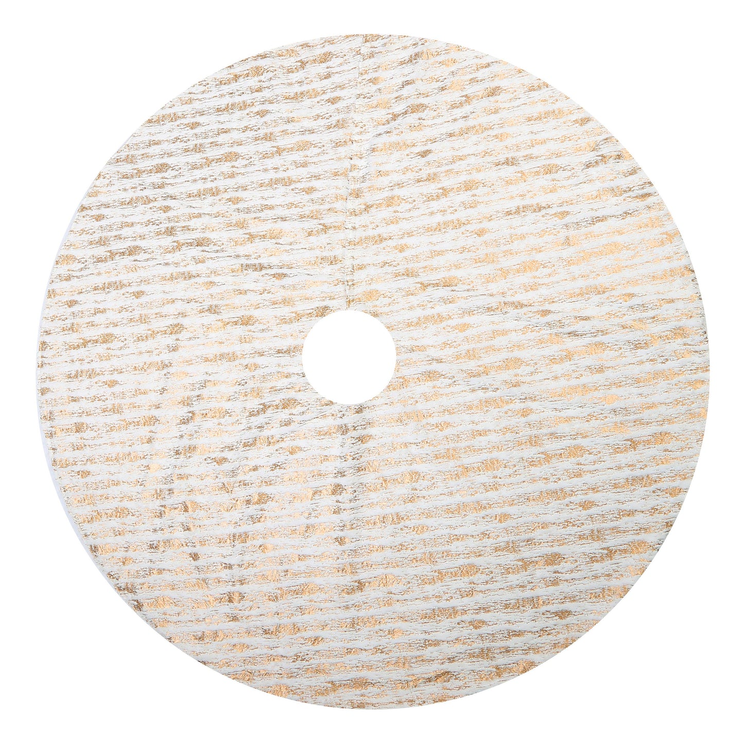 Gold Foil Print Faux Fur Tree Skirt