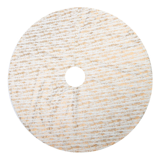 Gold Foil Print Faux Fur Tree Skirt