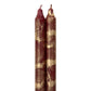 12" Bordeaux w/ Gold Taper Candles (Pack of 2)