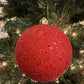 140MM Wired Glitter Sequin Ball Ornament, Red