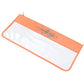Mahjong tile pouch with orange border and white interior on a white background
