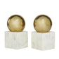 Gold Marble Orb Bookends, Set of 2