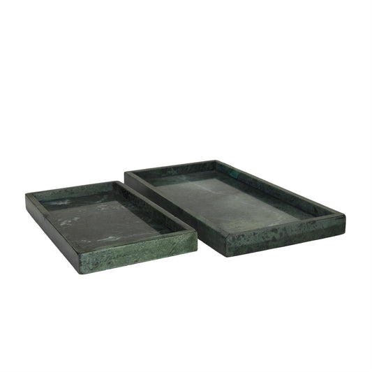 Green Marble Tray, Set of 2