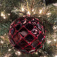 120MM Honeycombed Candy Finish Ball Ornament, Dark Red