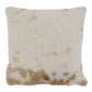 18" Foil Print Faux Cow Hide Pillow, Ivory