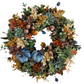 Fall Wreath with Blue Pumpkins