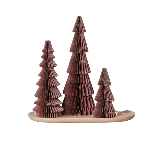 Dusty Mauve Honeycomb Tree, Set of 3
