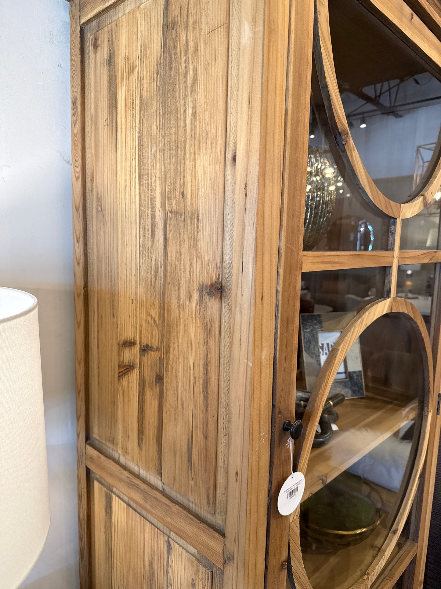 Alex Solid Elm and Glass Display Cabinet