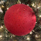 Glittered Ball Ornament Extra Large, Red