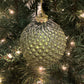 4" Glass Quilted Glitter Check Ball Ornament, Green/Gold