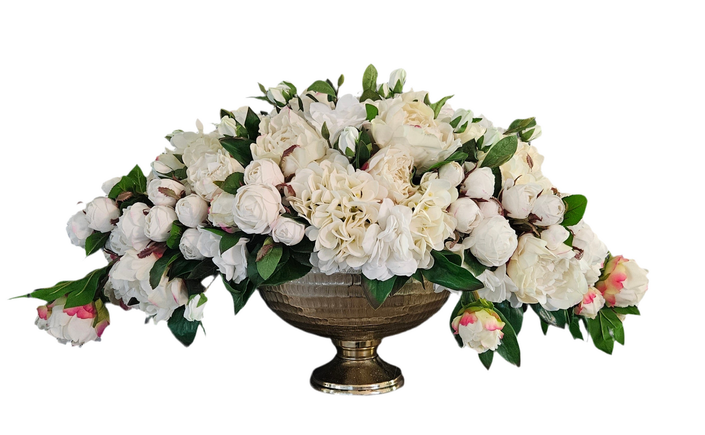 Fresh Touch Centerpiece in Gold Pedestal Container