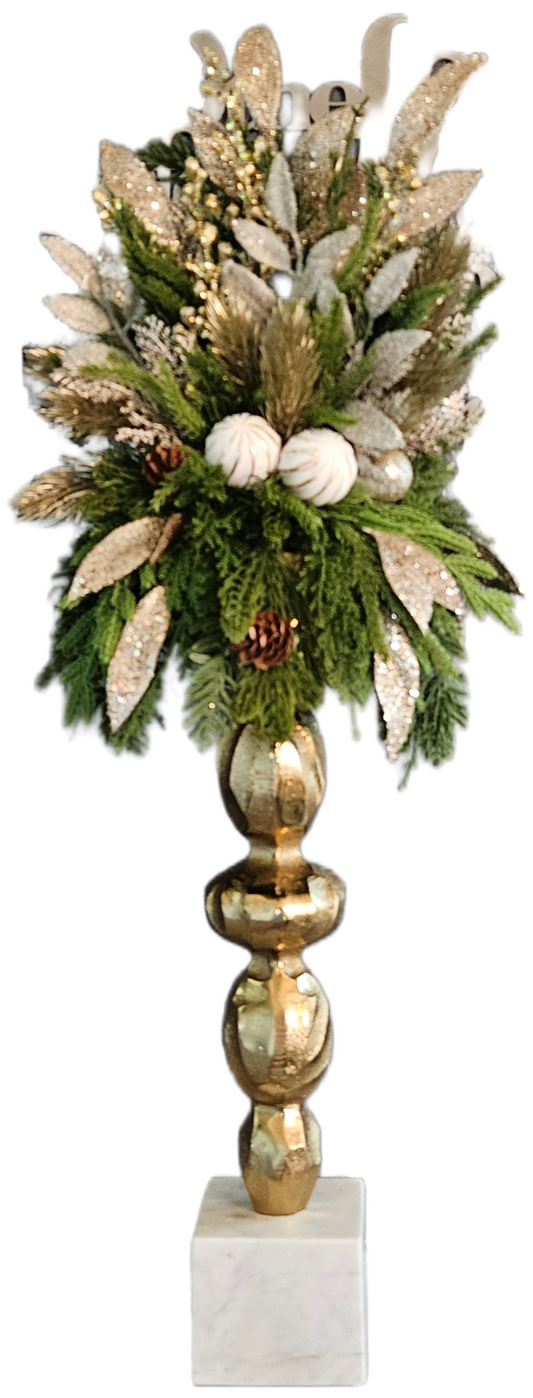 Gold Christmas Candle Topper