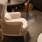 Kirsten Exposed Frame Linen Accent Chair, with Pillow