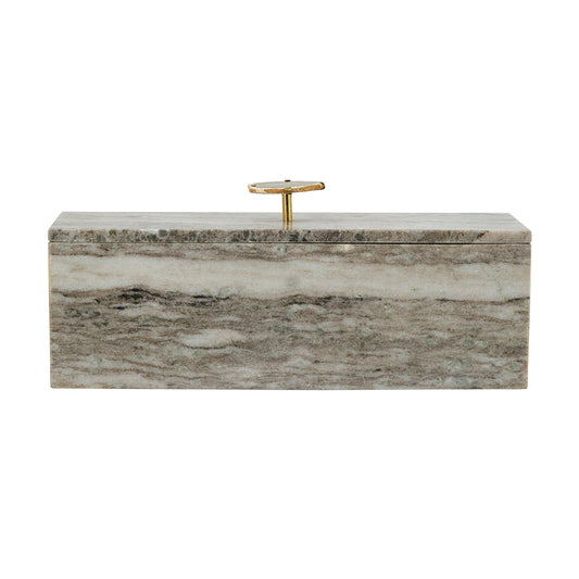 Gray Marble & Agate Box