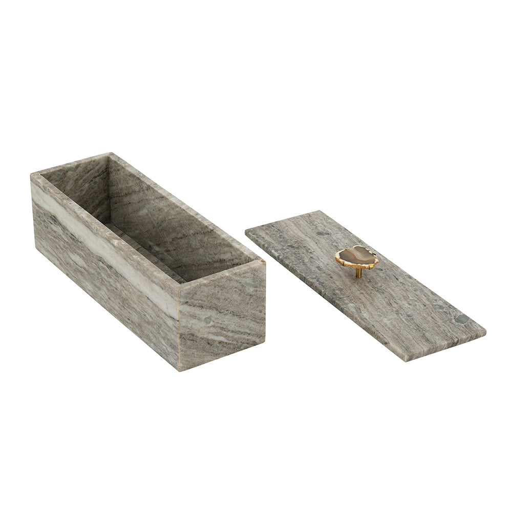 Gray Marble & Agate Box