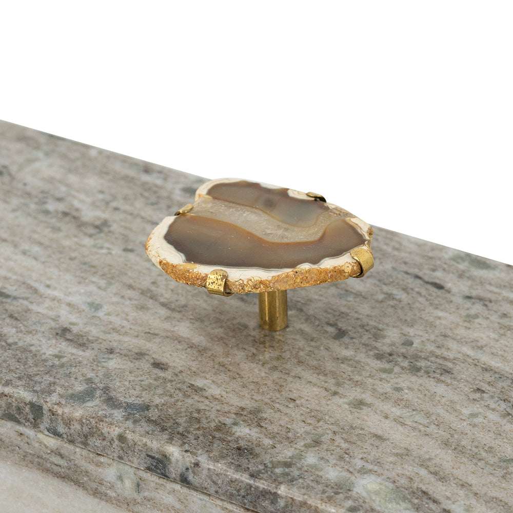 Gray Marble & Agate Box
