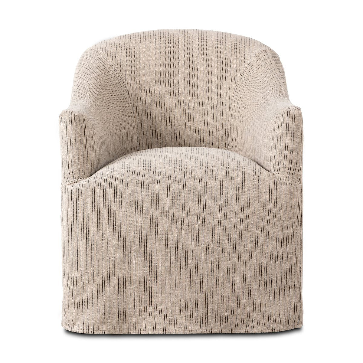 Beige swivel chair on a white background