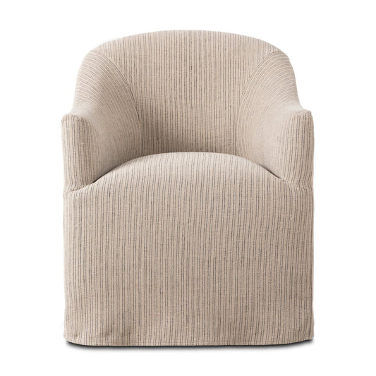 Beige swivel chair on a white background