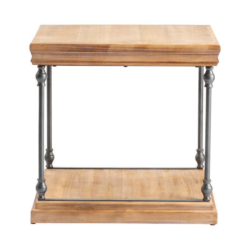 La Salle Wood & Metal End Table