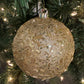 Champagne Beaded Glitter Ball Ornament, 150mm