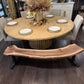 Hickory Solid Wood Curved Bench