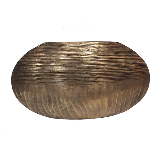 Wide Curved Aluminum Vase