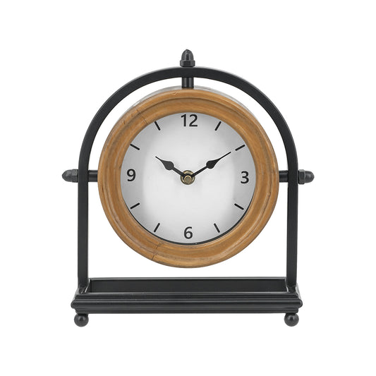 Wood & Iron Table Clock