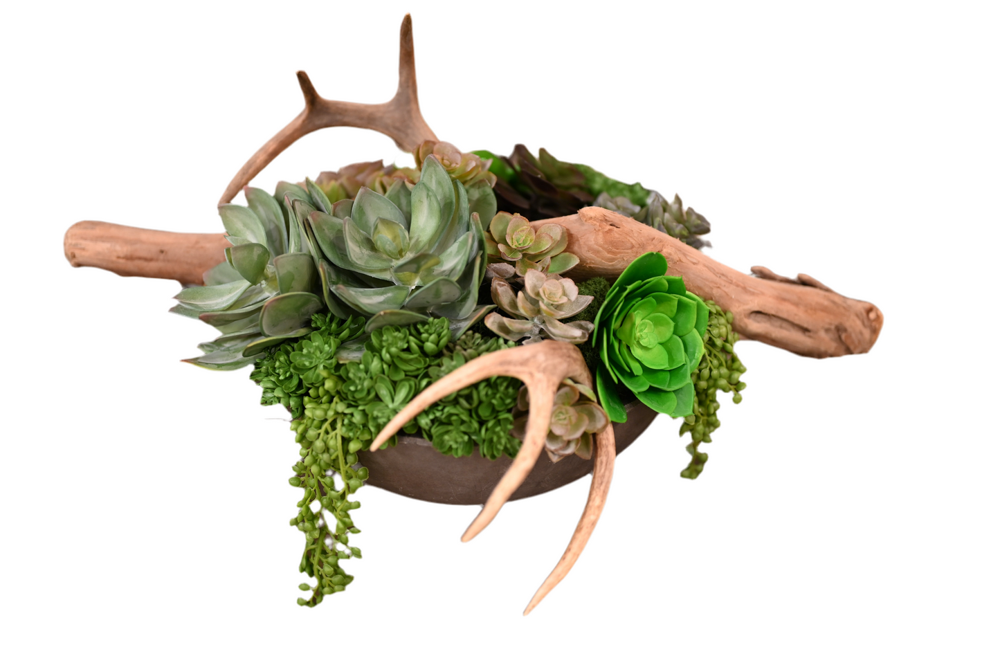 Antler And Succulent Centerpiece