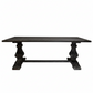 Dark wooden table with a white background