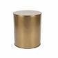 Gold metallic side table with textured surface on a white background