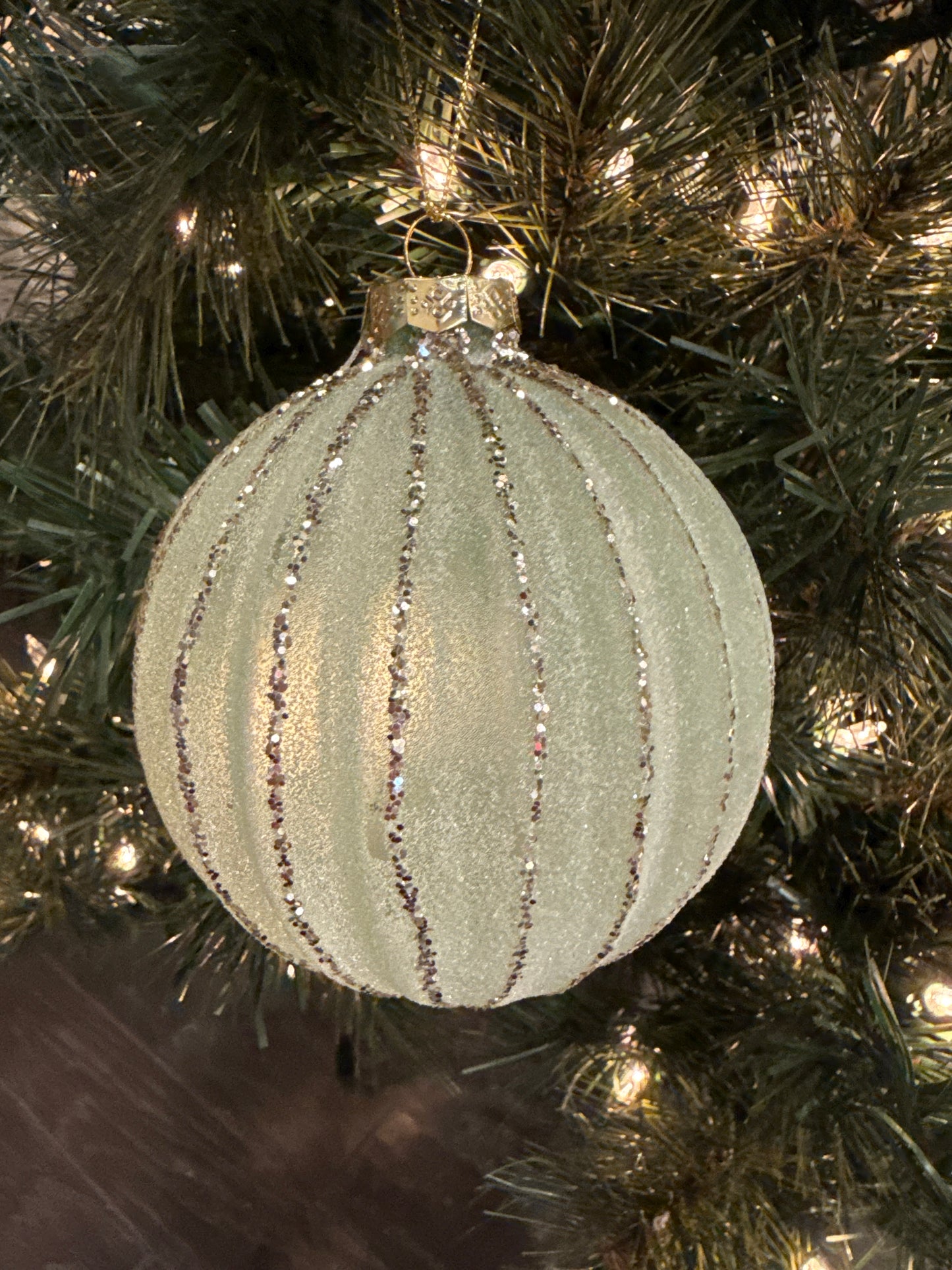 4" Frost Glass Glitter Ball Ornament (Various Styles)