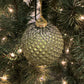 4" Glass Quilted Glitter Check Ball Ornament, Green/Gold