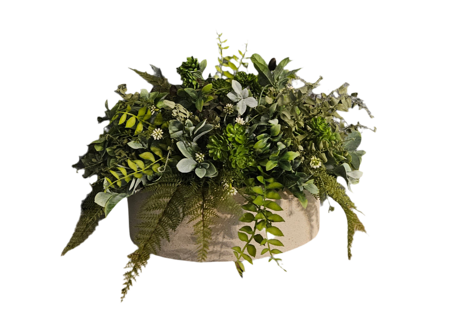 Large Assorted Greenery in Round Container