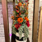 Fall Candle Topper w/Red Hydrangea