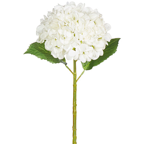 19" Real Touch White Hydrangea Stem