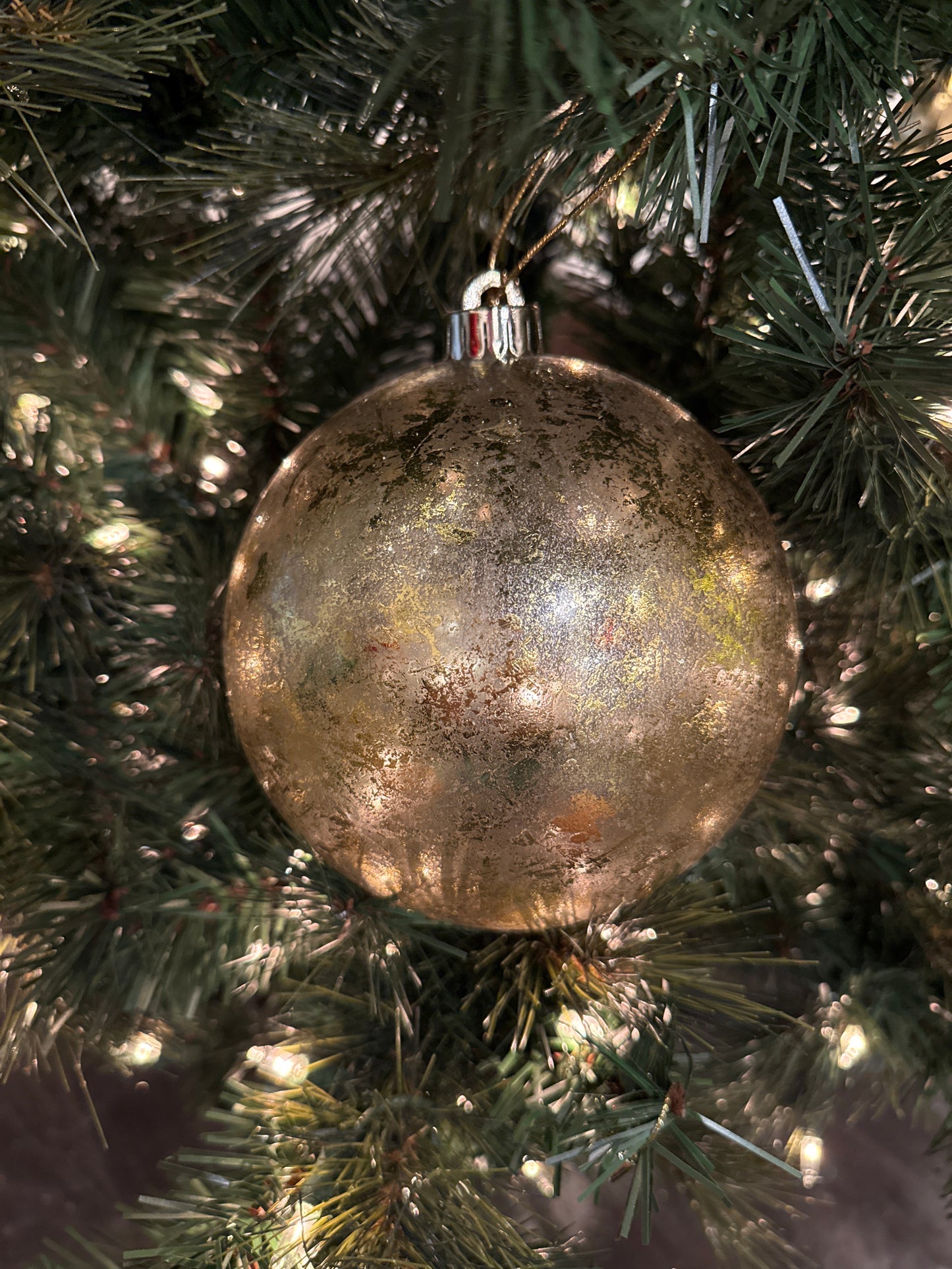 Metallic Leaf Ball Ornament, Medium