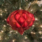 5.7" Red Matte Glitter Diamond Ornament