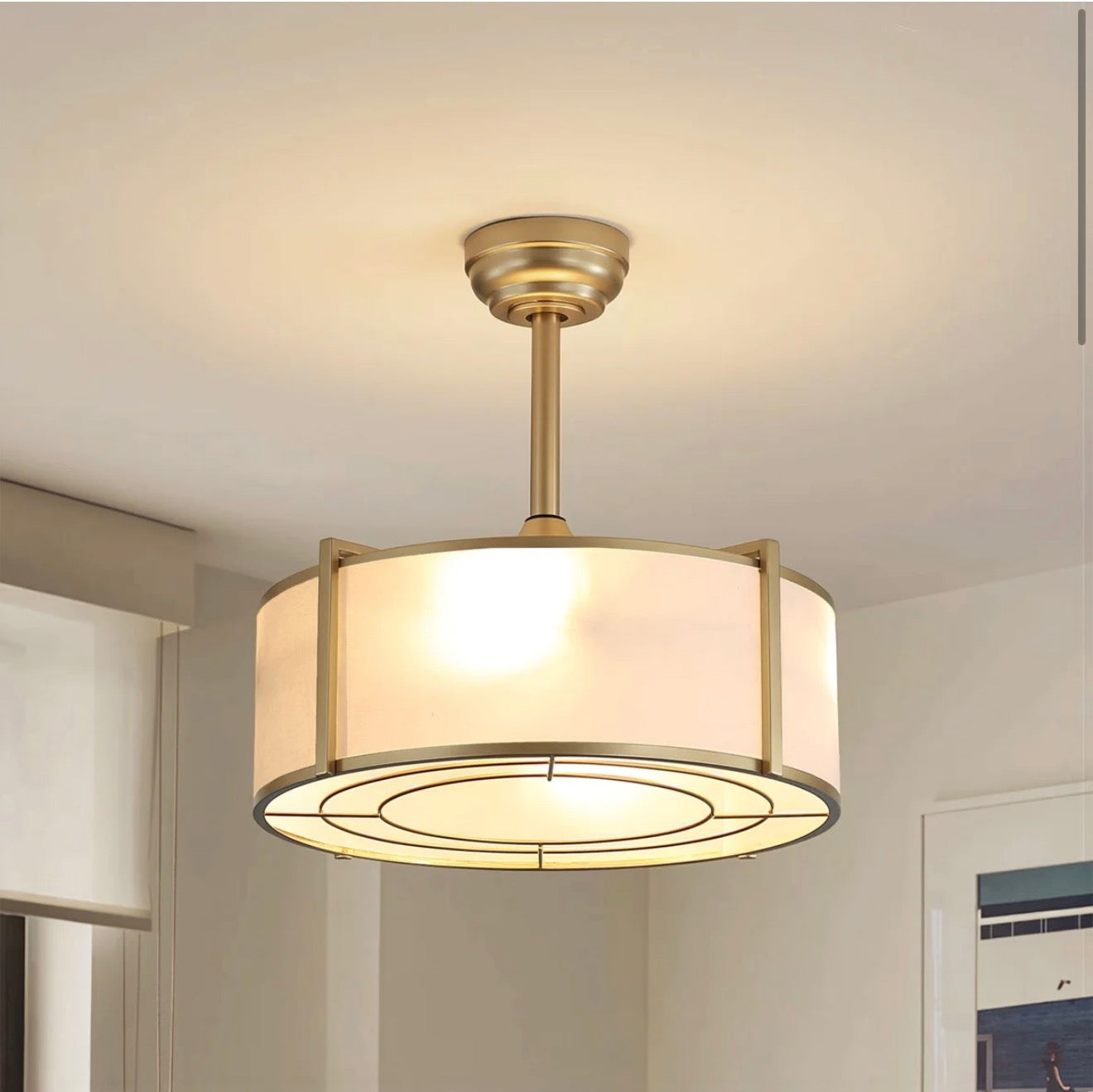 Ashley Light Fixture with Hidden Ceiling Fan