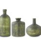 Olive Green Matte Glass Bottle Vase (Grad Sizes)