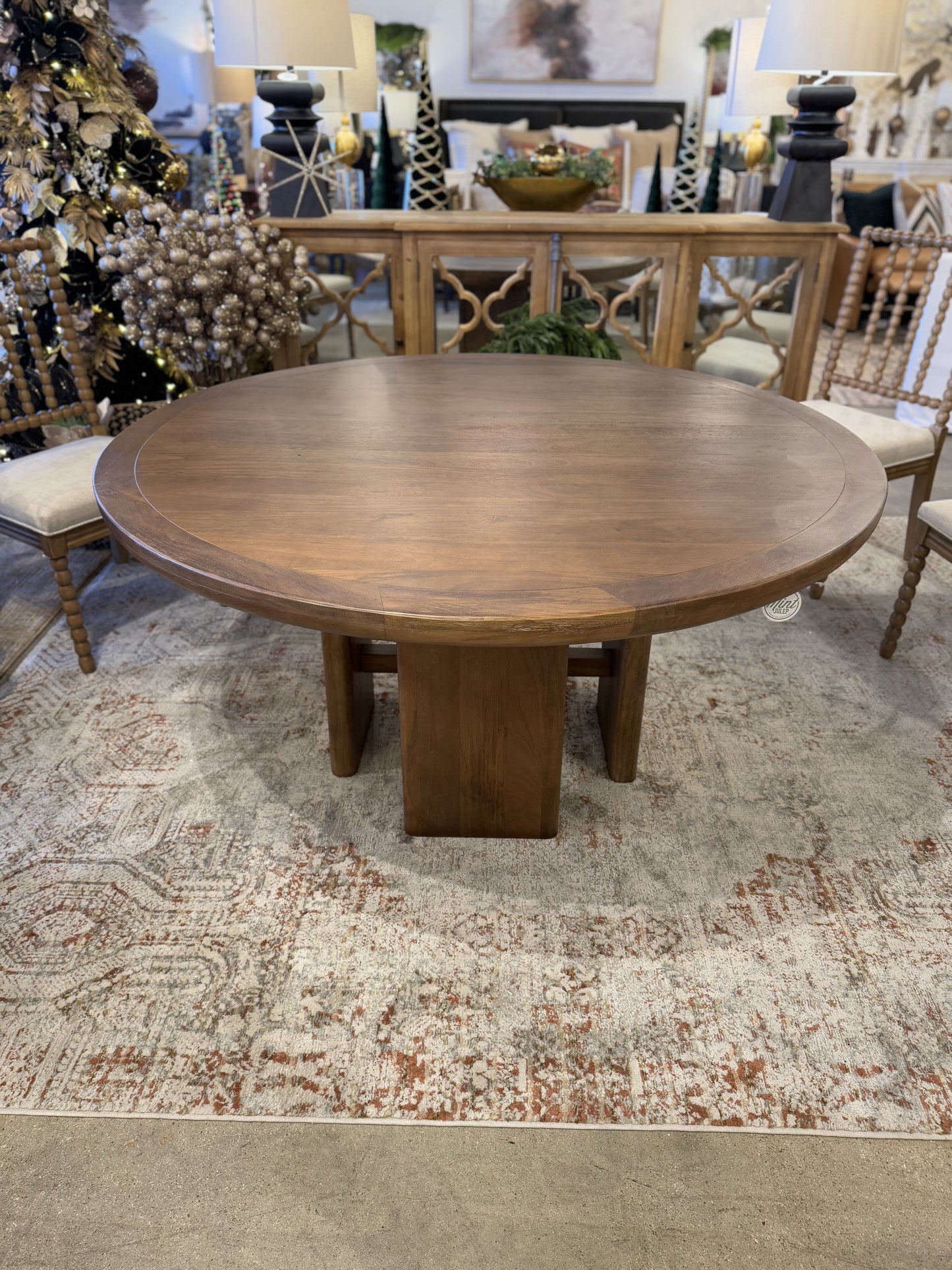 Elena Mango Wood 60" Round Dining Table