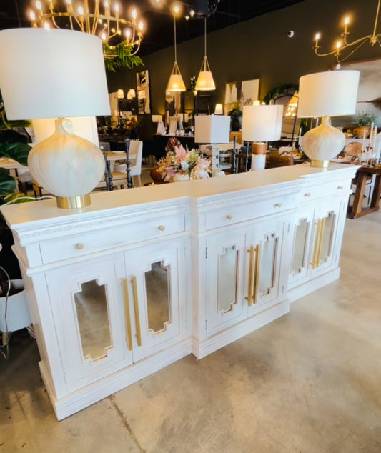 Skyler Mango Wood Breakfront, White