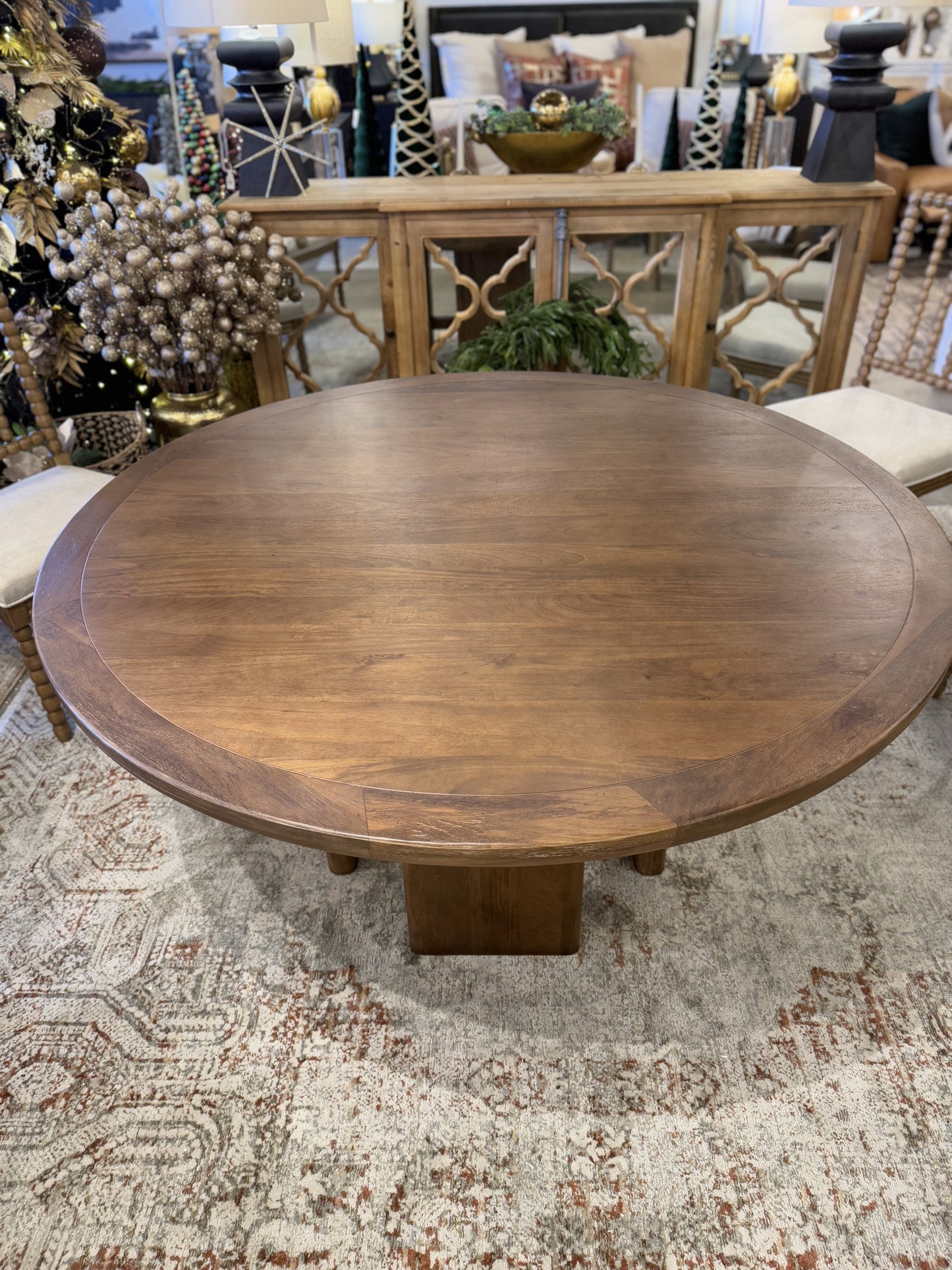 Elena Mango Wood 60" Round Dining Table