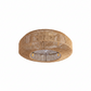 Woven rattan ceiling light fixture on a neutral background