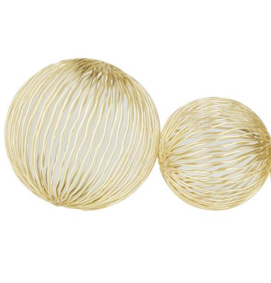Contemporary Gold Metal Sculptures, Set of 2
