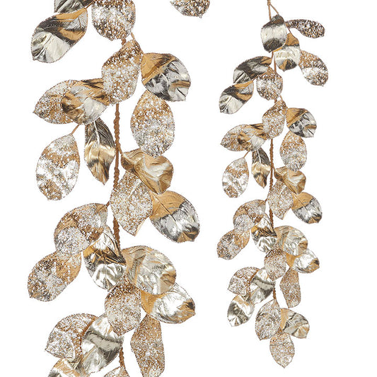 4' Bead/Pearl Jeweled Magnolia Leaf Garland