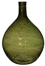 Large Pebbled Glass Vase, Dark Green