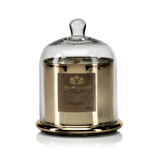 Golden Beach Candle Jar with Glass Dome
